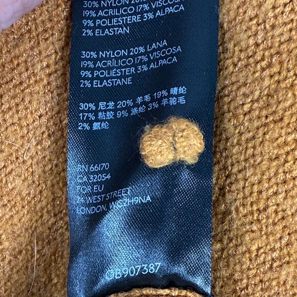 ANTHROPOLOGIE Joy Fringe Hem V-Neck Mustard Maize Soft Jumper Sweater Sz Medium - Picture 11 of 11